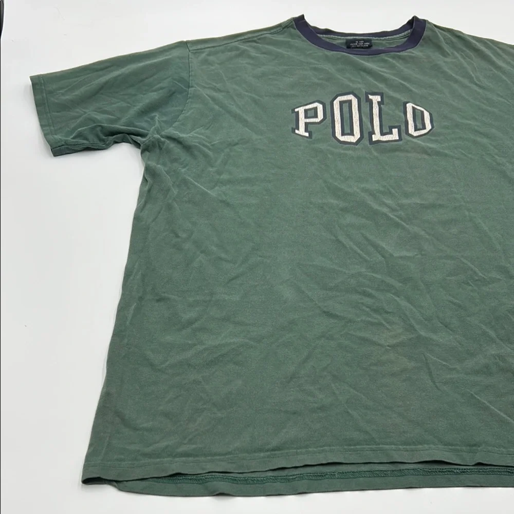 Vintage Polo Ralph Laurem Men's T Shirt XL Green Cotton Made In USA Short Sleeve - Picture 5 of 15